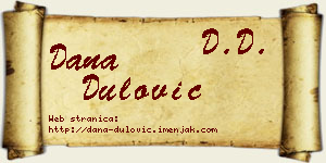 Dana Dulović vizit kartica